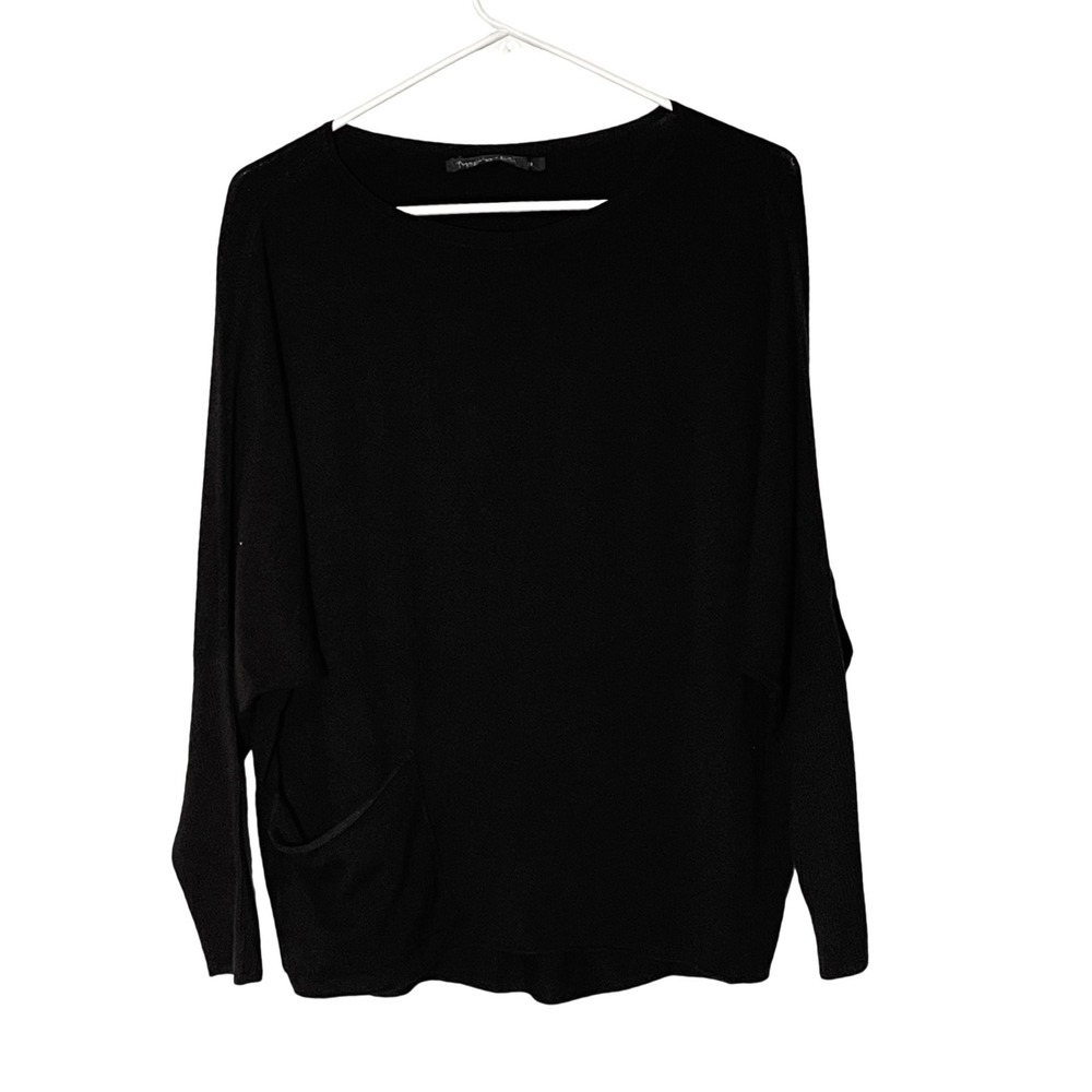 TRANSIT par such Black Knit Dolman Sleeve Sweater Pockets Made in Italy‎ Medium
